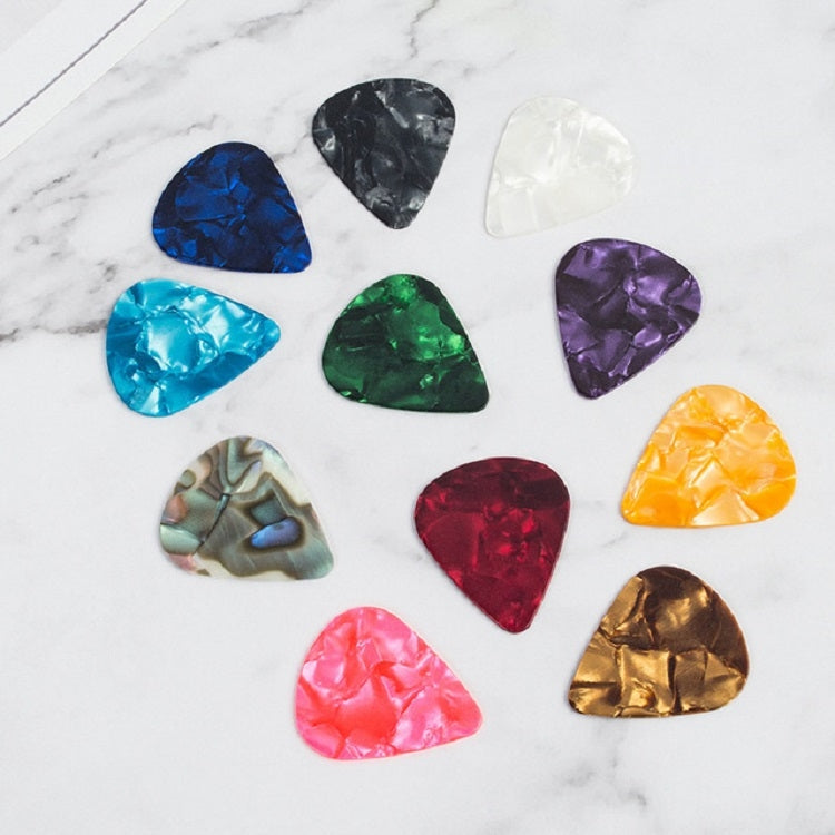 100 PCS Guitar Universal ABS Celluloid Pick Shrapnel Color Random Delivery(Celluloid 0.71mm)