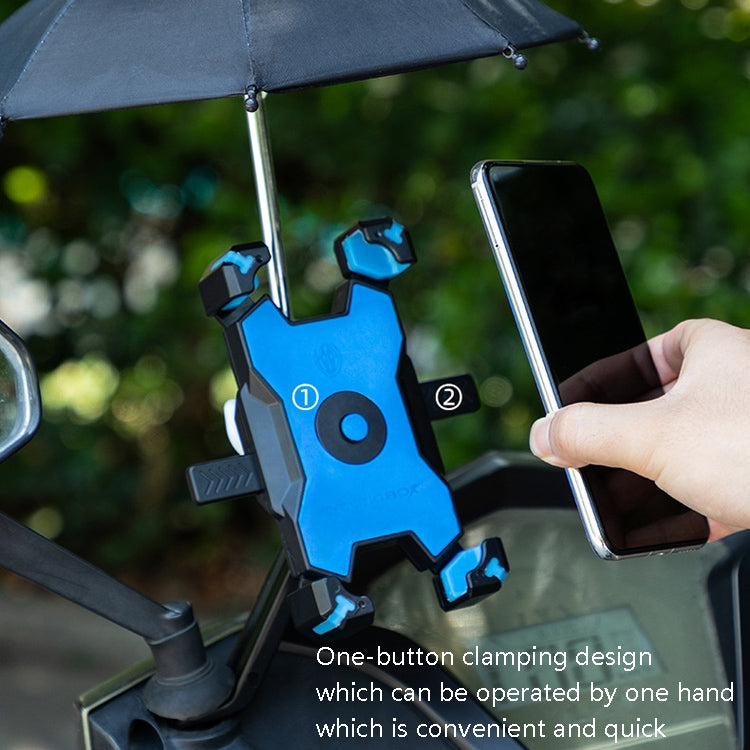 CYCLINGBOX Bicycle Mobile Phone Bracket With Parasol Rider Mobile Phone Frame, Style: Handlebar Installation (Yellow)