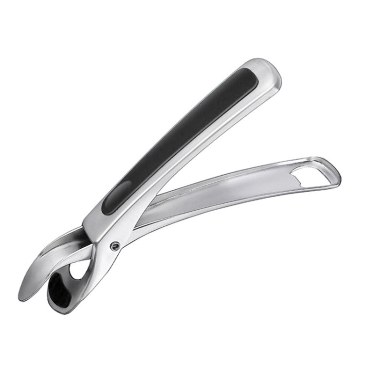 Kitchen 304 Stainless Steel Inlaid Rubber Non-Slip Anti-Scald Dish Holder And Tray Lifter(Black)