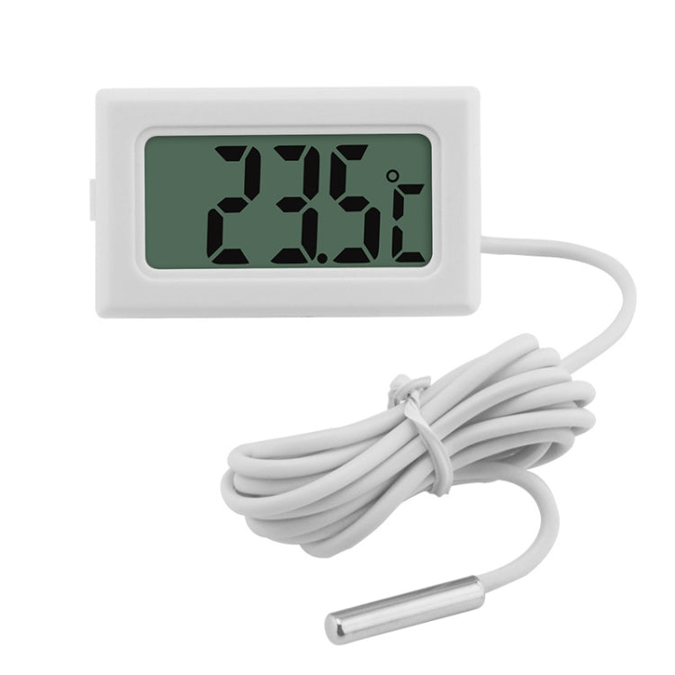 Fish Tank Digital Thermometer Waterproof Probe Electronic Measuring Thermometer, Line Length:  2m (White)
