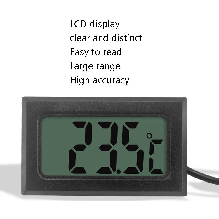 Fish Tank Digital Thermometer Waterproof Probe Electronic Measuring Thermometer, Line Length: 5m (Black)