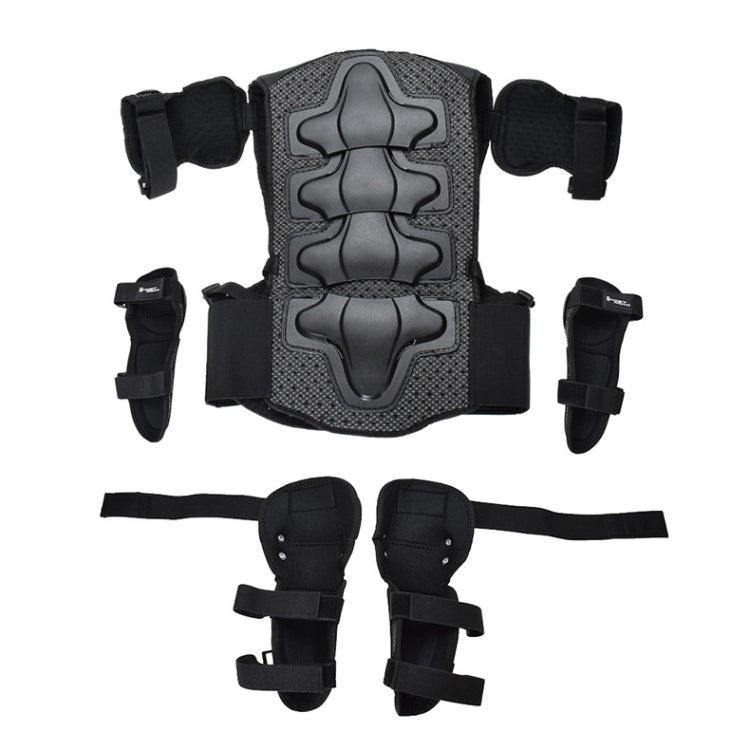 GHOST RACING Motorcycle Protective Gear Children Safety Riding Sport Vest + Knee Pads + Elbow Pads Protective Suit(Red)