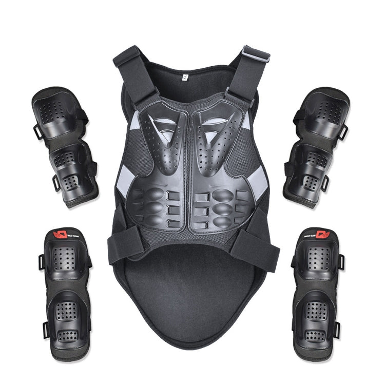 GHOST RACING GR-HJY08 Motorcycle Adult Protective Gear Anti-Fall Riding Clothes Hard Shell Protective Vest Suit, Size: XL(Black)