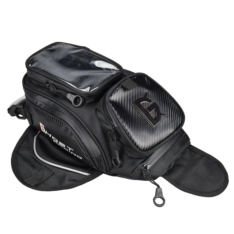 GHOST RACING GR-YXB08 Motorcycle Bag Touch Navigation Fuel Tank Package Dust Waist Bag(With Magnet (Black))