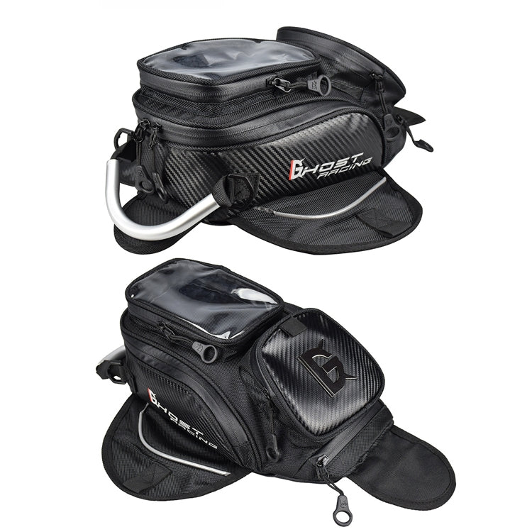 GHOST RACING GR-YXB08 Motorcycle Bag Touch Navigation Fuel Tank Package Dust Waist Bag(Without Magnet (Black))