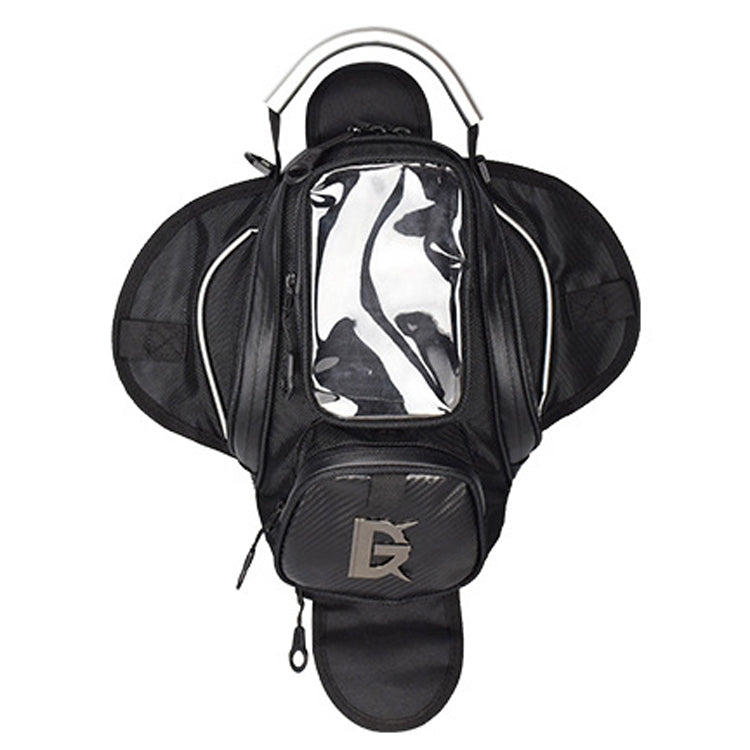 GHOST RACING GR-YXB08 Motorcycle Bag Touch Navigation Fuel Tank Package Dust Waist Bag(With Magnet (Black))