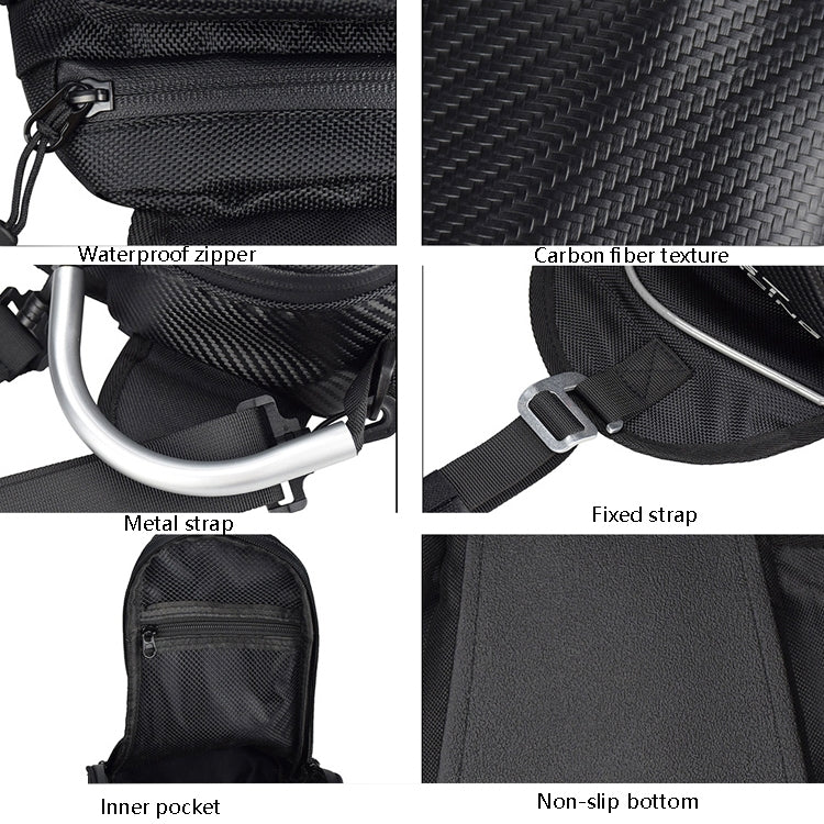 GHOST RACING GR-YXB08 Motorcycle Bag Touch Navigation Fuel Tank Package Dust Waist Bag(With Magnet (Black))
