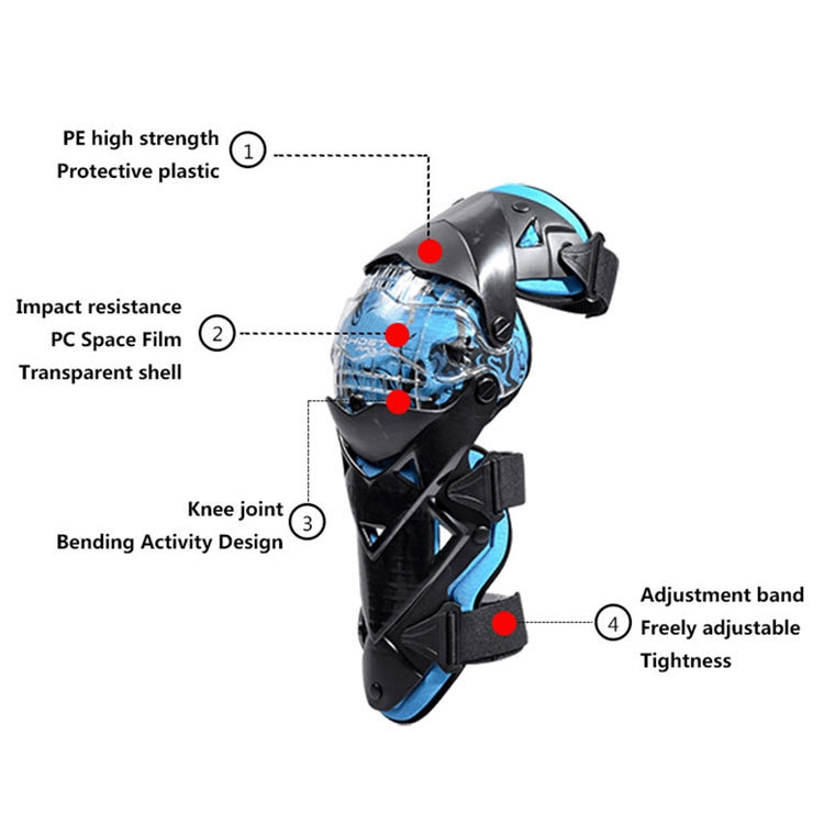 GHOST RACING GR-HX05 Motorcycle Riding Protective Gear Keep Warm Anti-Wind Anti-Fall Locomotive Knee Pad(White)