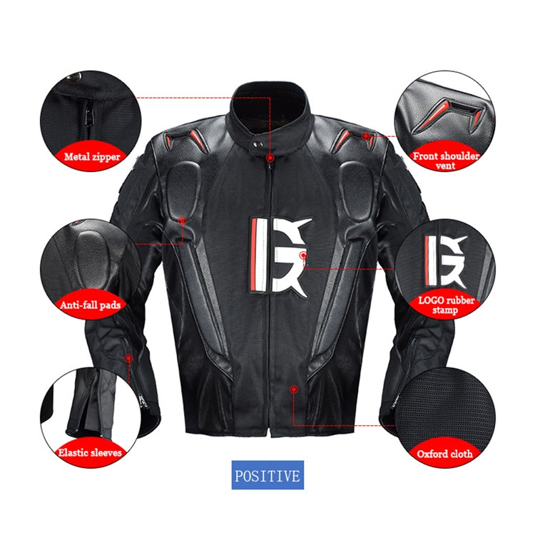 GHOST RACING GR-Y09 Motorcycle Four Seasons Racing Suit Locomotive Riding Anti-Fall Rally Suit, Size: L(Black)