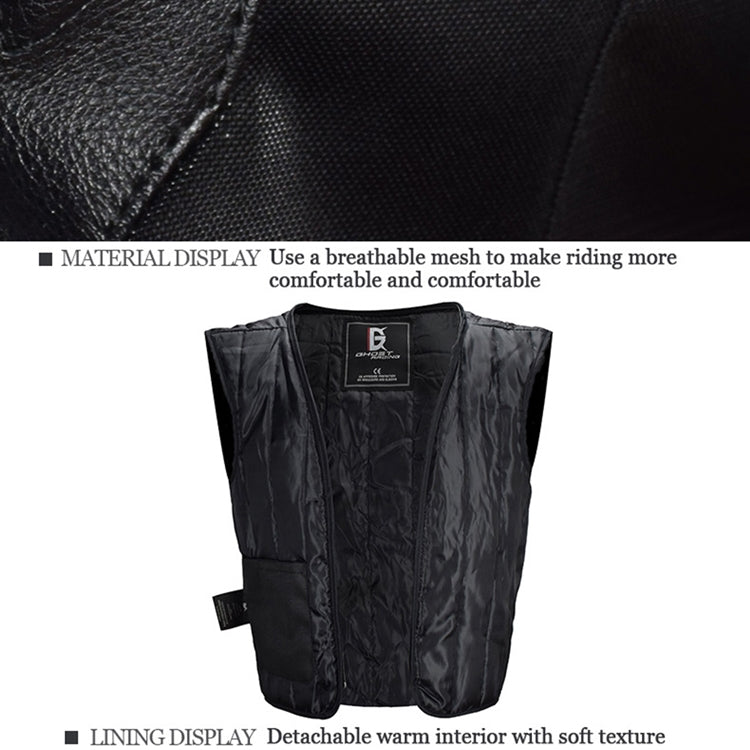 GHOST RACING GR-Y09 Motorcycle Four Seasons Racing Suit Locomotive Riding Anti-Fall Rally Suit, Size: L(Black)