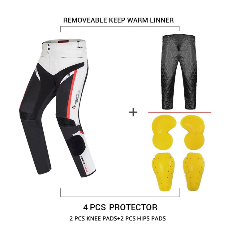 GHOST RACING GR-K06 Motorcycle Riding Trousers Racing Motorcycle Anti-Fall Windproof Keep Warm Pants, Size: XXXXL(Black)