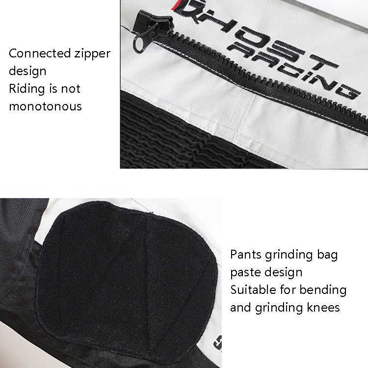 GHOST RACING GR-K06 Motorcycle Riding Trousers Racing Motorcycle Anti-Fall Windproof Keep Warm Pants, Size: XXXXL(Black)