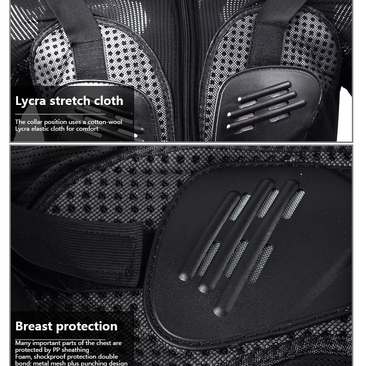 GHOST RACING F060 Motorcycle Armor Suit Riding Protective Gear Chest Protector Elbow Pad Fall Protection Suit, Size: XXL(Black)