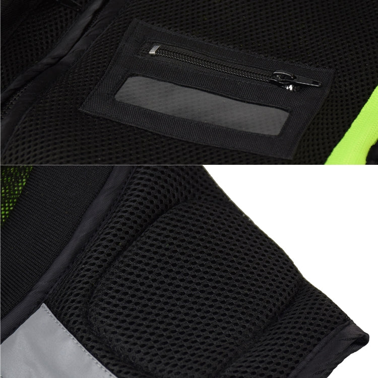 GHOST RACING GR-Y06 Motorcycle Riding Vest Safety Reflective Vest, Size: M(Black)