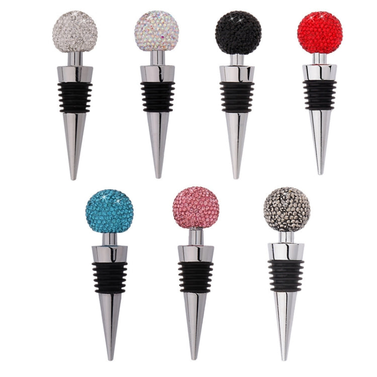 Crystal Ball Red Wine Stopper Diamond Zinc Alloy Metal Sealed Wine Cork(Big Red)