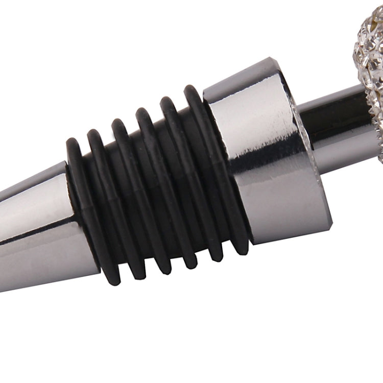 Crystal Ball Red Wine Stopper Diamond Zinc Alloy Metal Sealed Wine Cork(Big Red)