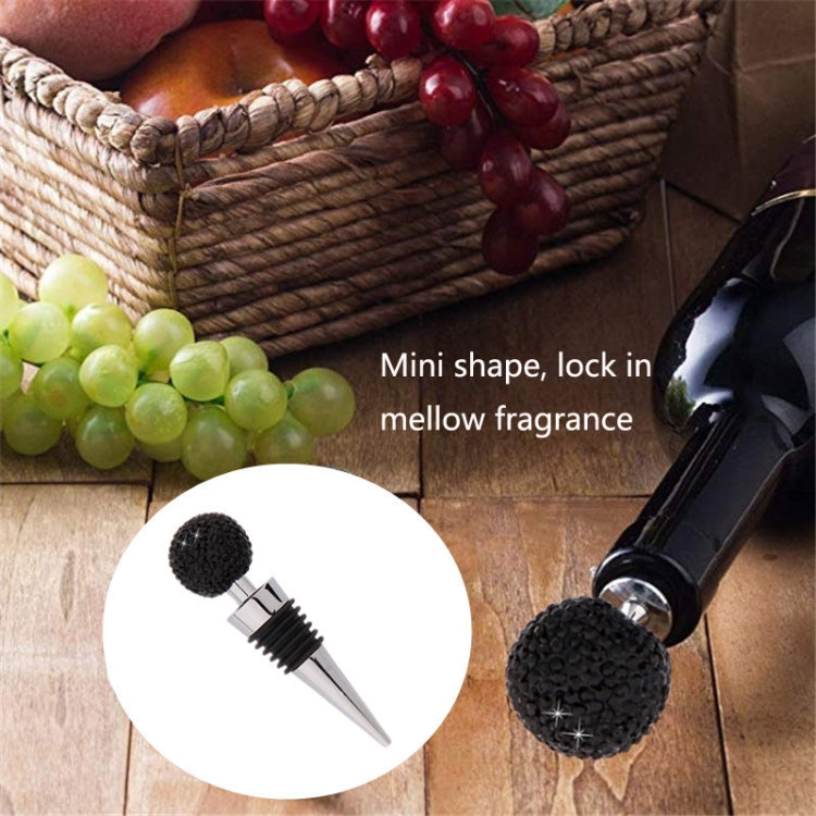 Crystal Ball Red Wine Stopper Diamond Zinc Alloy Metal Sealed Wine Cork(Big Red)