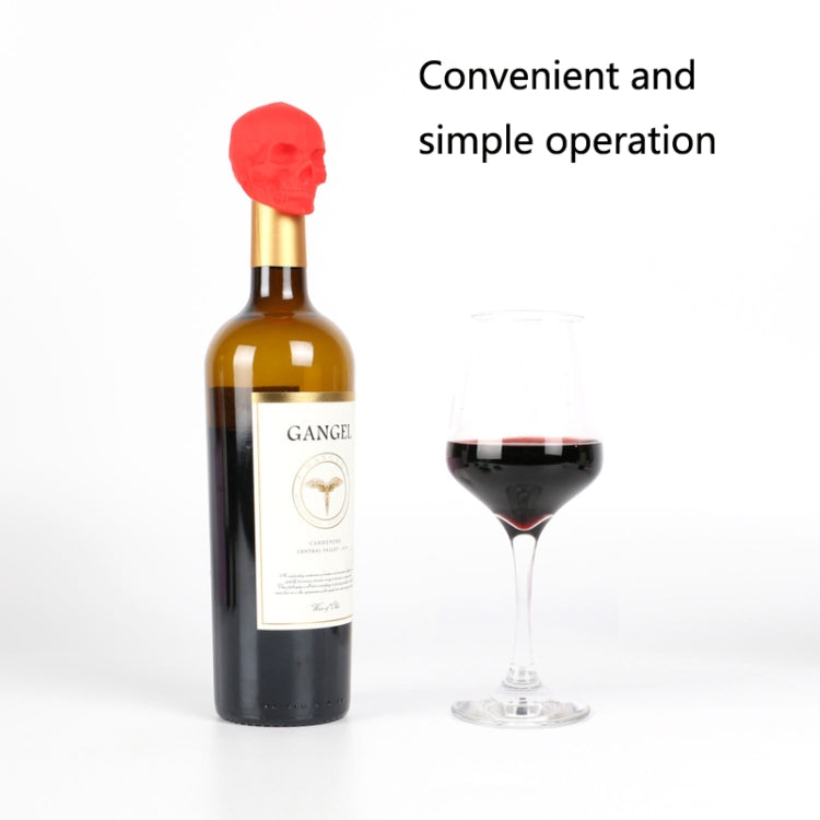 Skull Silicone Leak-Proof Fresh-Keeping Wine Stopper(Ancient Silver)