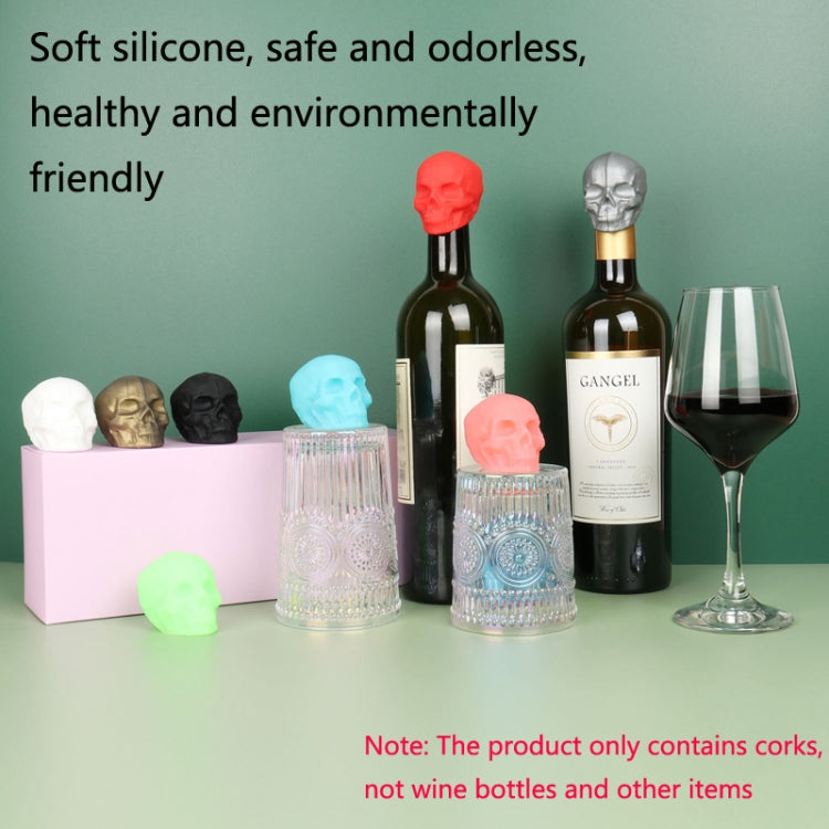Skull Silicone Leak-Proof Fresh-Keeping Wine Stopper(Ancient Silver)