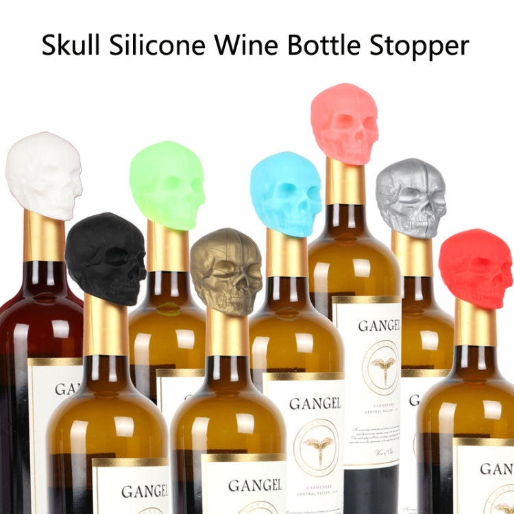 Skull Silicone Leak-Proof Fresh-Keeping Wine Stopper(Ancient Silver)