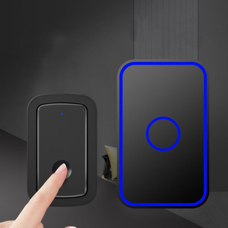 CACAZI A19 1 For 5 Wireless Music Doorbell without Battery, Plug:EU Plug(Black)