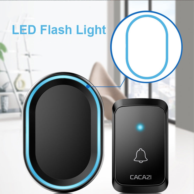 CACAZI A80 1 For 1 Wireless Music Doorbell without Battery, Plug:UK Plug(White)