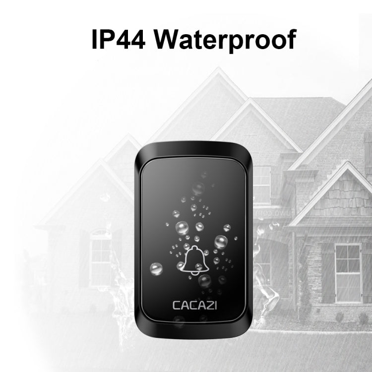 CACAZI A80 1 For 1 Wireless Music Doorbell without Battery, Plug:UK Plug(White)