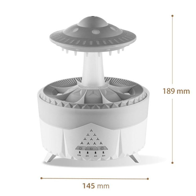 UFO Water Drop Aromatherapy Humidifier Desktop Remote Control Diffuser, Plug: EU Plug(White)