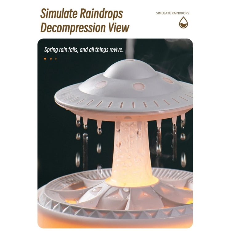 UFO Water Drop Aromatherapy Humidifier Desktop Remote Control Diffuser, Plug: AU Plug(Wood Grain)