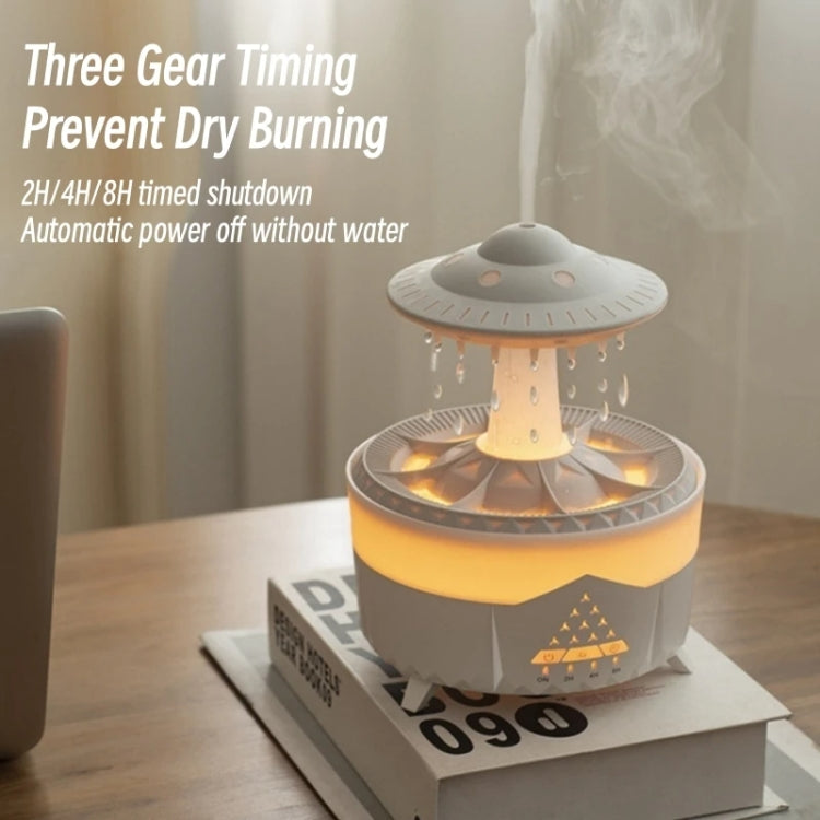 UFO Water Drop Aromatherapy Humidifier Desktop Remote Control Diffuser, Plug: EU Plug(Black)