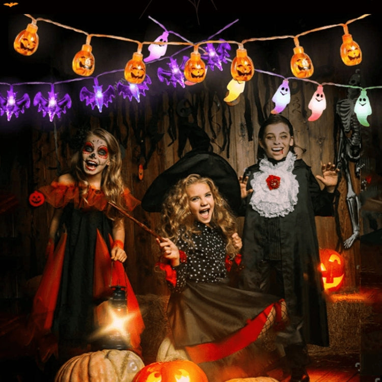 Colorful 1.5m 10LEDs LED Halloween Cartoon Atmosphere Decorative Light String(Transparent Big Ghost)