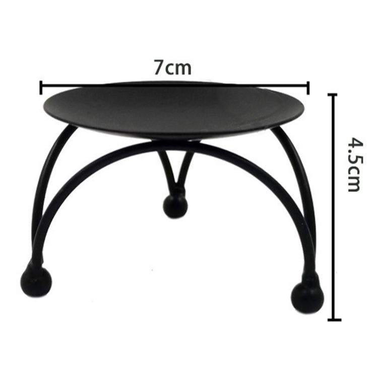 Geometric Three-Dimensional Round Wrought Iron Candle Holder Desktop Ornaments, Color: Gold