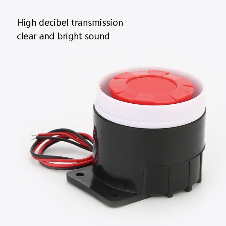 BJ-1K High-Decibel Active Buzzer Dual Audio Electronic Siren Alarm Wall-Mounted Anti-Theft Buzzer, Voltage: 12V(Red White Black)