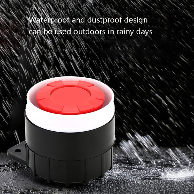 BJ-1K High-Decibel Active Buzzer Dual Audio Electronic Siren Alarm Wall-Mounted Anti-Theft Buzzer, Voltage: 12V(Red White Black)