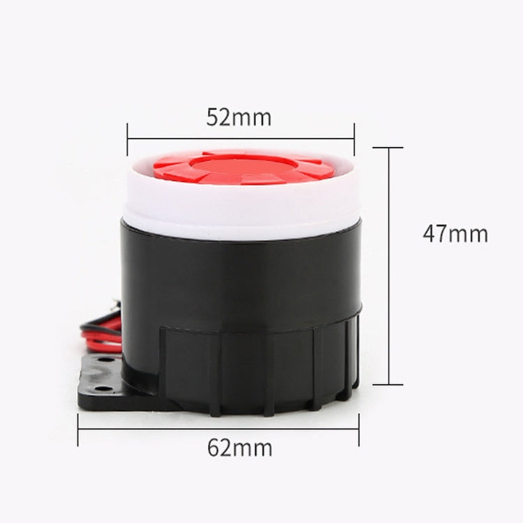 BJ-1K High-Decibel Active Buzzer Dual Audio Electronic Siren Alarm Wall-Mounted Anti-Theft Buzzer, Voltage: 24V(Red White Black)