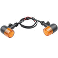 2 PCS Motorcycle Modified Steering Lamp Retro Metal Iron Shell Turning Light(Yellow Shell)