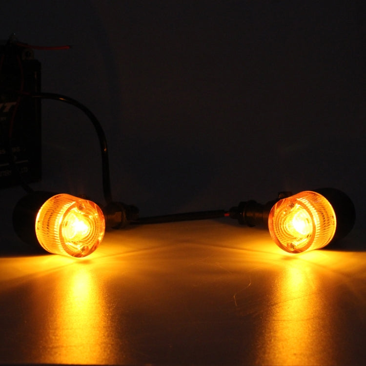 2 PCS Motorcycle Modified Steering Lamp Retro Metal Iron Shell Turning Light(Yellow Shell)