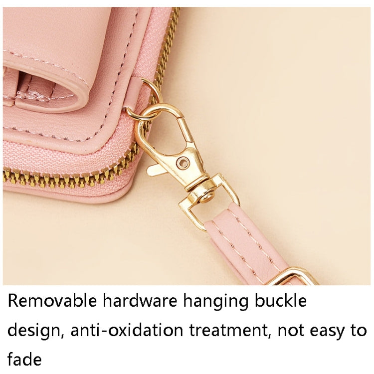 JLF012 Touch Screen Mobile Phone Bag Women Messenger Shoulder Bag(Deep Pink)