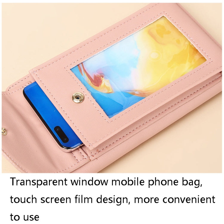 JLF012 Touch Screen Mobile Phone Bag Women Messenger Shoulder Bag(Deep Pink)