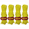 4m x 4 Rolls Outdoor Camping Tent Canopy Wind Rope Luminous Multi-Function Wind Rope Buckle Tent Fixed Rope(Figure 8 Buckle-Yellow)