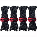 4m x 4 Rolls Outdoor Camping Tent Canopy Wind Rope Luminous Multi-Function Wind Rope Buckle Tent Fixed Rope(Figure 8 Buckle-Black)