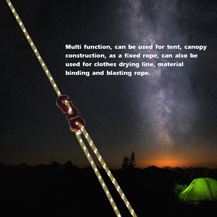 4m x 4 Rolls Outdoor Camping Tent Canopy Wind Rope Luminous Multi-Function Wind Rope Buckle Tent Fixed Rope(Figure 8 Buckle-Black)