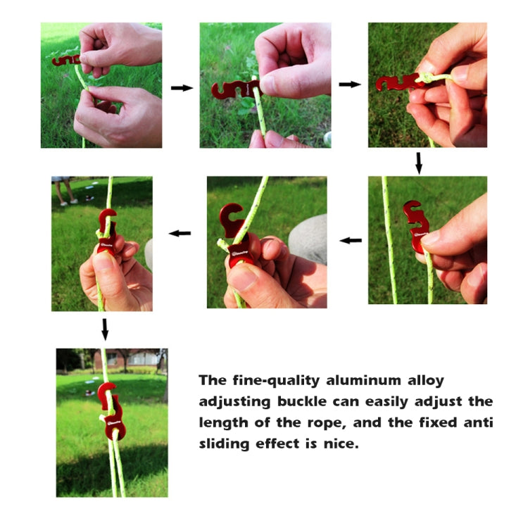 4m x 4 Rolls Outdoor Camping Tent Canopy Wind Rope Luminous Multi-Function Wind Rope Buckle Tent Fixed Rope(Figure 8 Buckle-Black)
