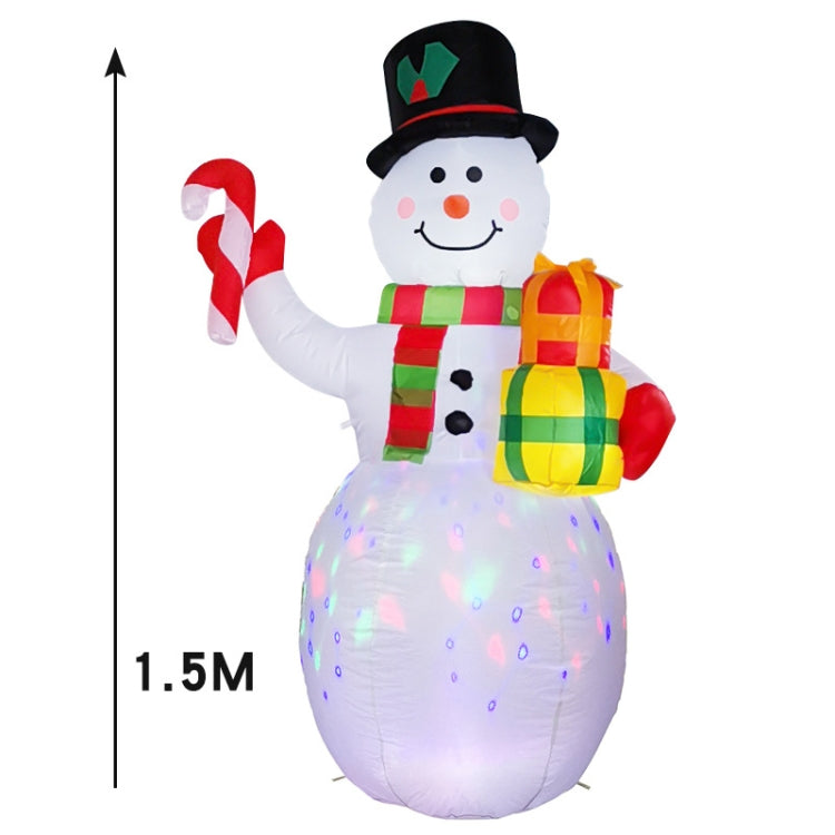 Santa Claus Christmas Tree Snowman Inflatable LED Luminous Christmas Ornaments, US Plug(QM0003-1.5M)