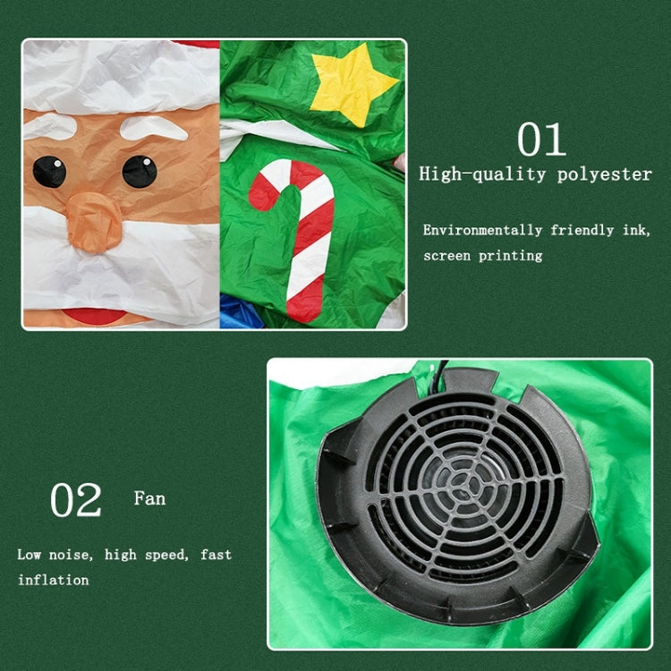 Santa Claus Christmas Tree Snowman Inflatable LED Luminous Christmas Ornaments, US Plug(QM0104-1.8M)