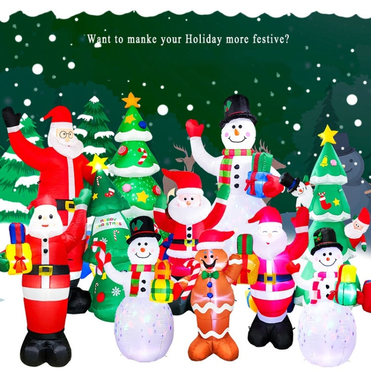 Santa Claus Christmas Tree Snowman Inflatable LED Luminous Christmas Ornaments, US Plug(QM0002-2.4M)