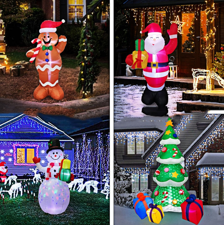 Santa Claus Christmas Tree Snowman Inflatable LED Luminous Christmas Ornaments, US Plug(QM0104-1.8M)