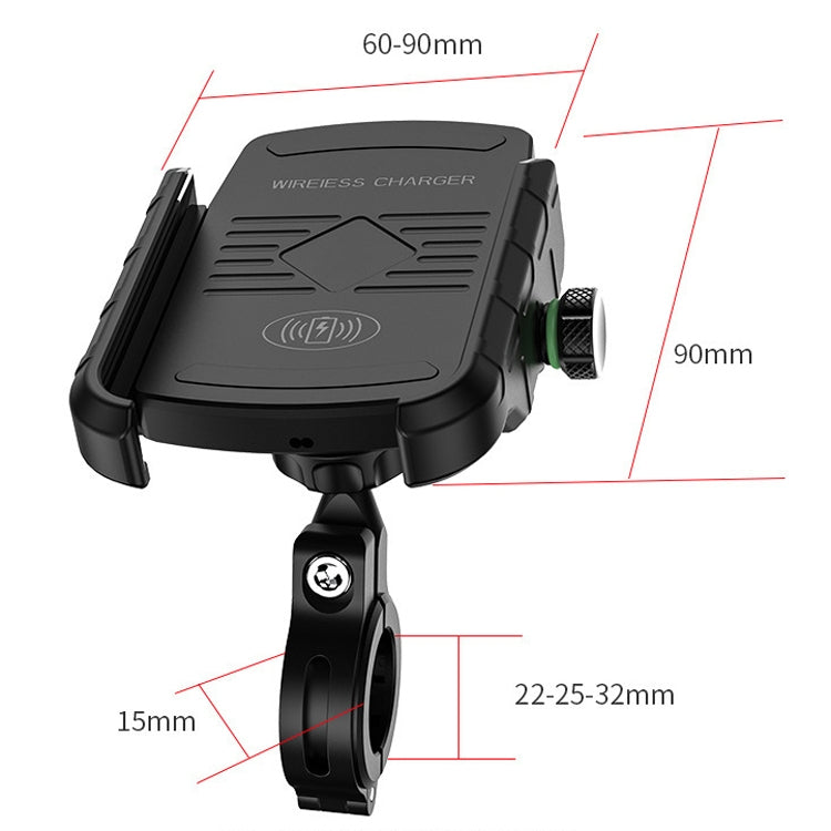 M9 Motorcycle Wireless Charging Mobile Phone Bracket 15W Fast Charging Mobile Phone Navigation Bracket(Gray)