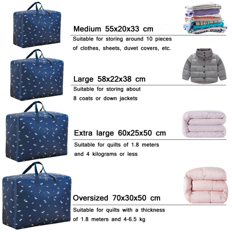 Oxford Cloth Quilt Moisture-Proof & Waterproof Storage Bag Zipper Portable Moving Luggage Bag, Specification: 55x33x20cm(Tibetan)