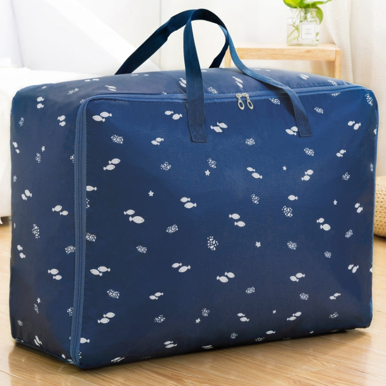 Oxford Cloth Quilt Moisture-Proof & Waterproof Storage Bag Zipper Portable Moving Luggage Bag, Specification: 60x50x25cm(Tibetan Bluefish)